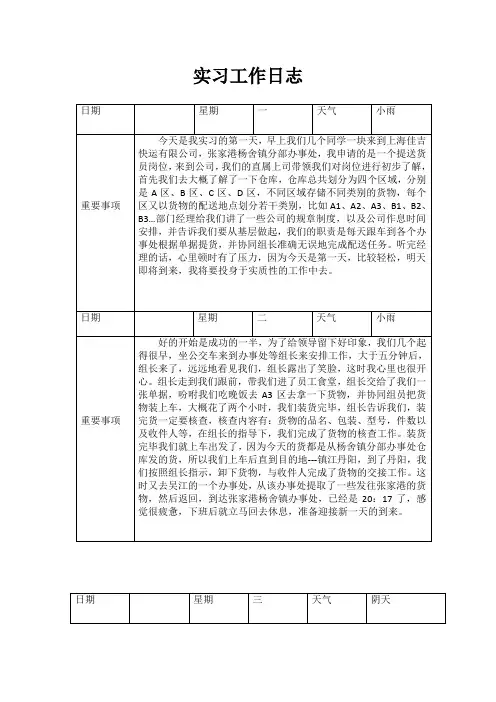 大三实习日志