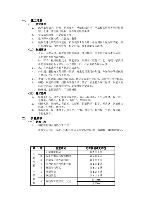 钢筋绑扎、模板安装、砼浇筑施工工艺
