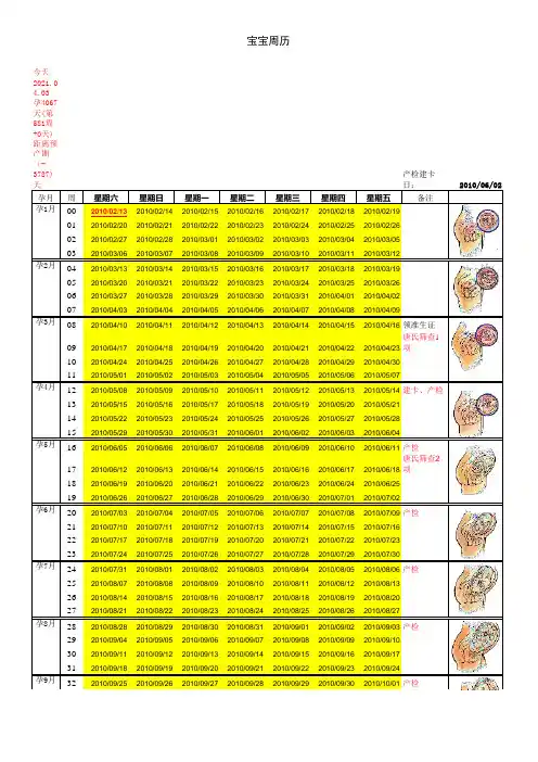怀孕日期对照表