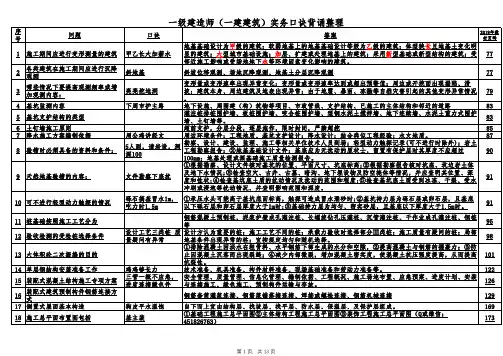 一建建筑实务口诀背诵整理