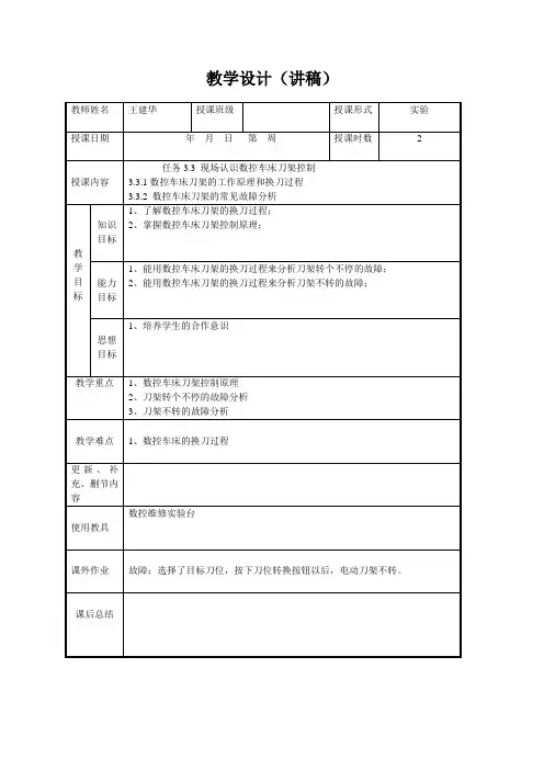 7现场认识数控车床刀架原理