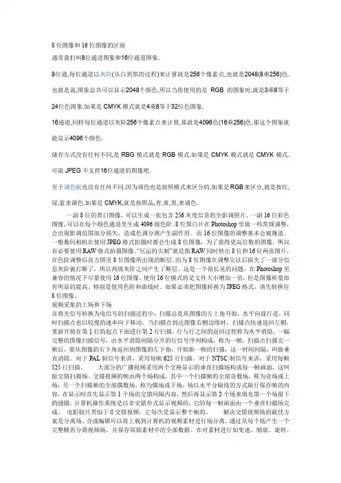 8位图像和16位图像的区别