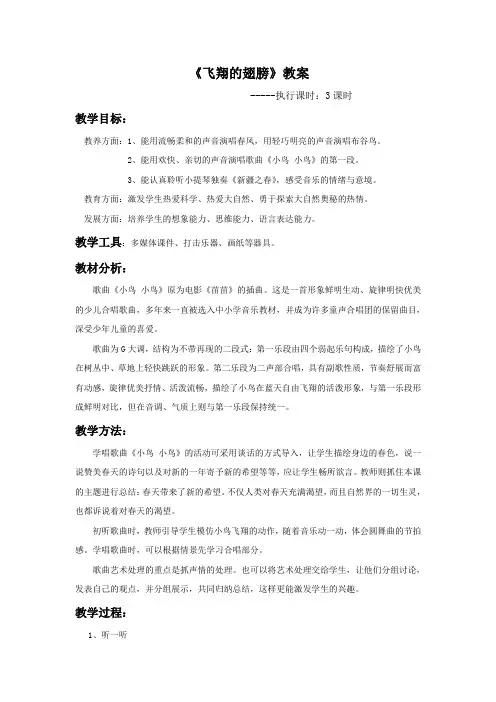 《飞翔的翅膀》教案