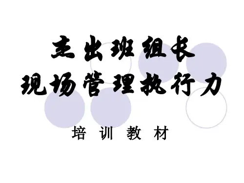 杰出班组长现场管理执行力
