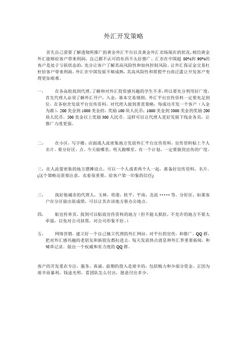 外汇开发策略