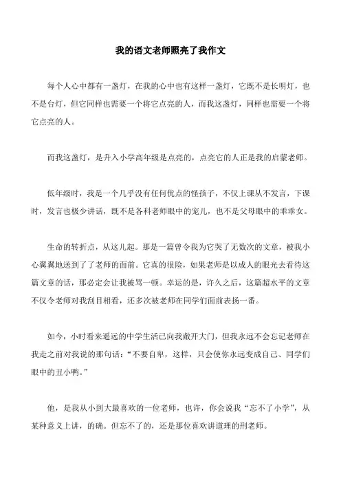 我的语文老师照亮了我作文