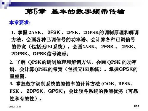 通信原理复习:第5章 基本的数字频带传输复习