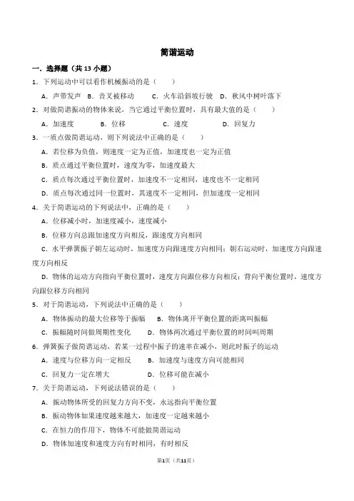 简谐运动 2