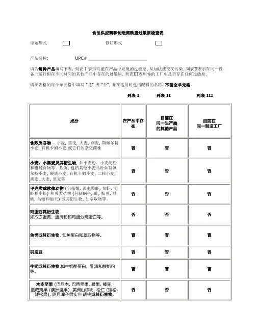 2017版欧盟过敏源检查表