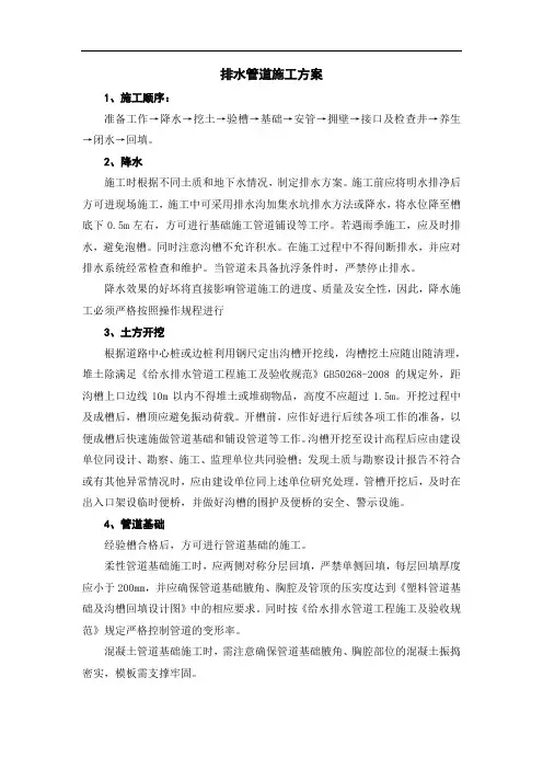 排水管道施工方案 2