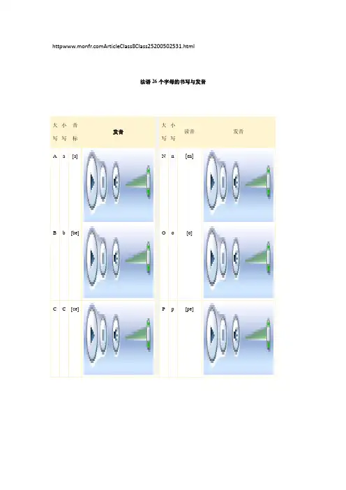 法语26个字母的书写与发音(有发音)