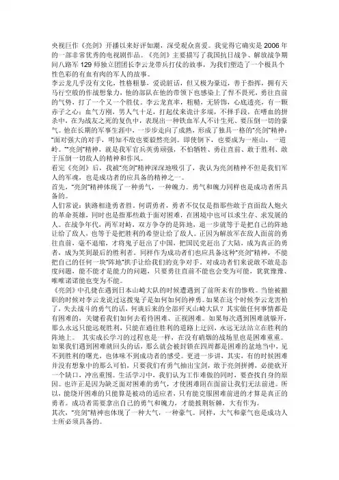 亮剑观后感 2