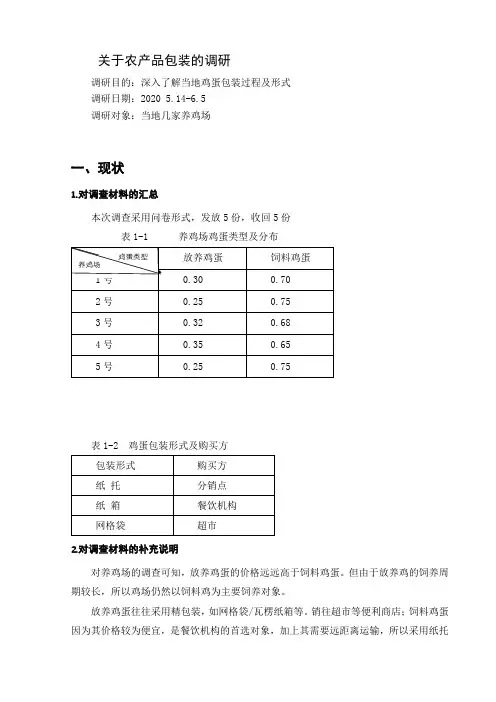 关于农产品包装的调研