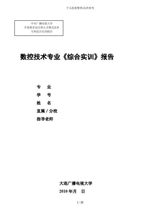 数控技术专业《综合实训》研究报告