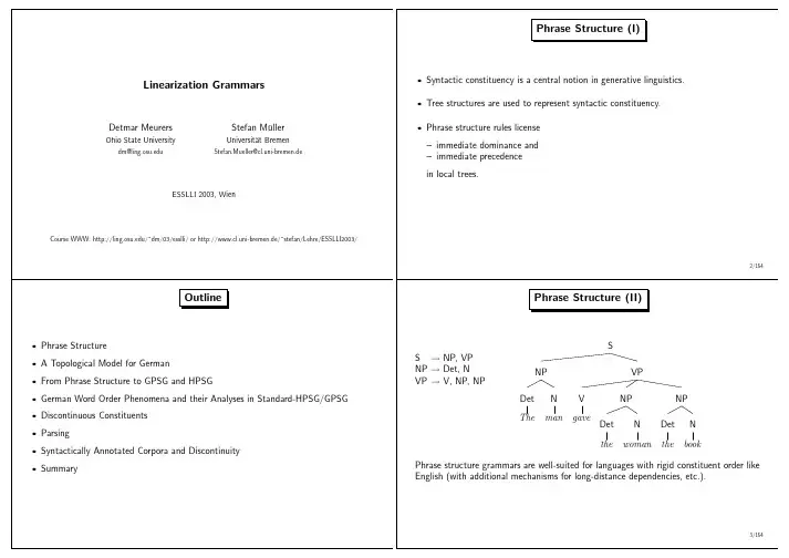Phrase Structure (II)