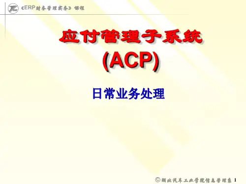 ACP(应付)日常业务处理
