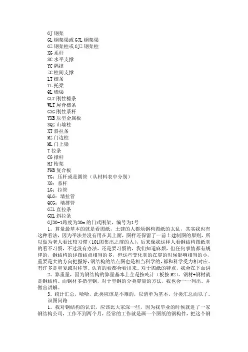 钢结构符号及其识图常识