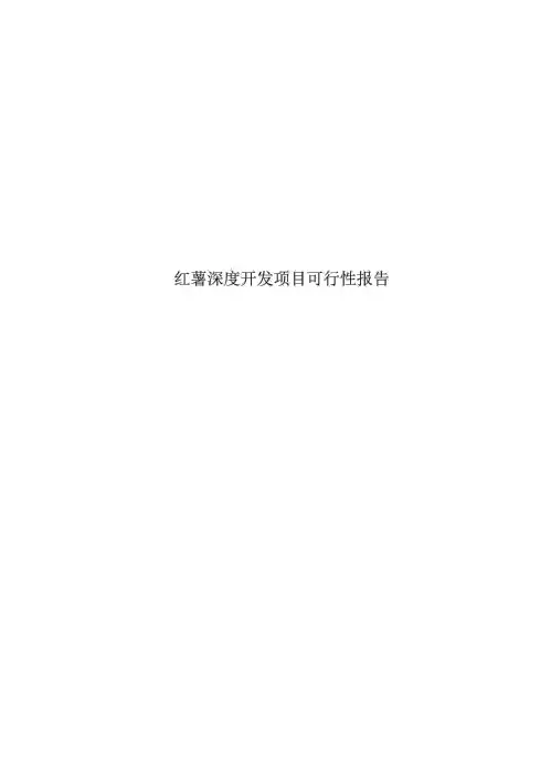 红薯深度开发项目可行性报告