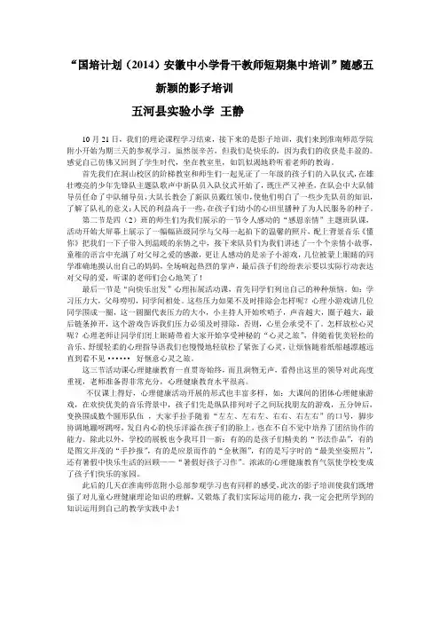 影子培训小结