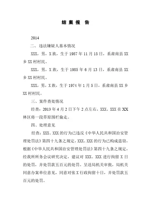 结案报告