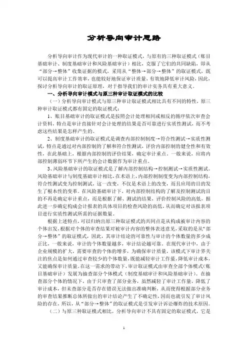 风险导向审计思路