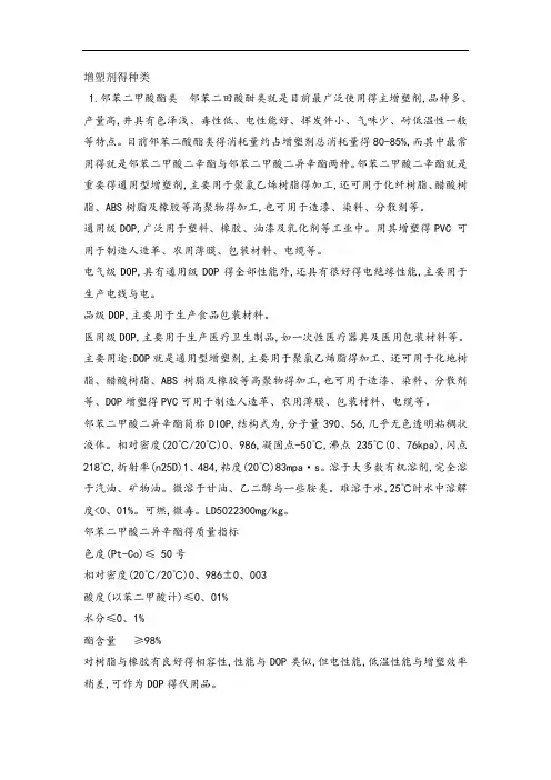 增塑剂的种类