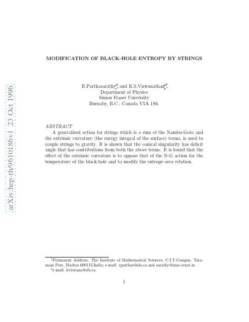 Modification of black-hole entropy by strings