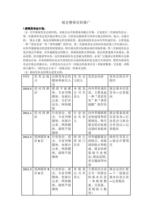 展会宣传推广策划