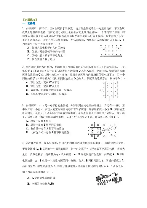 高三分类练- 复合场的实际应用(培优)