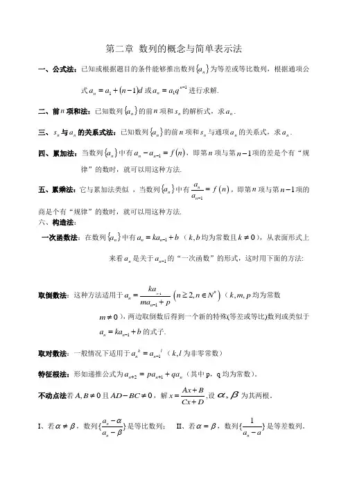 求数列通项公式常用的七种方法