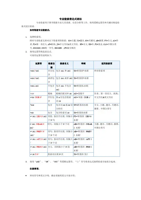 专业检索表达式语法.doc