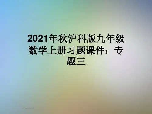 2021年秋沪科版九年级数学上册习题课件:专题三