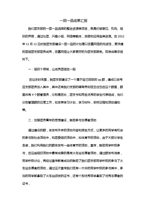 一团一品成果汇报