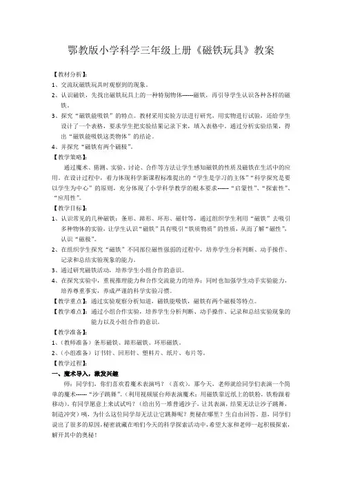 《磁铁玩具》教学设计