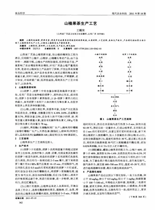 山楂果茶生产工艺