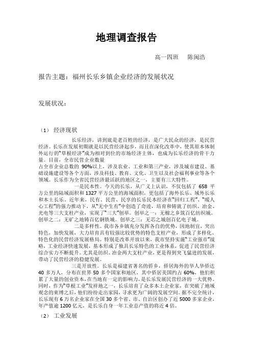地理调查报告