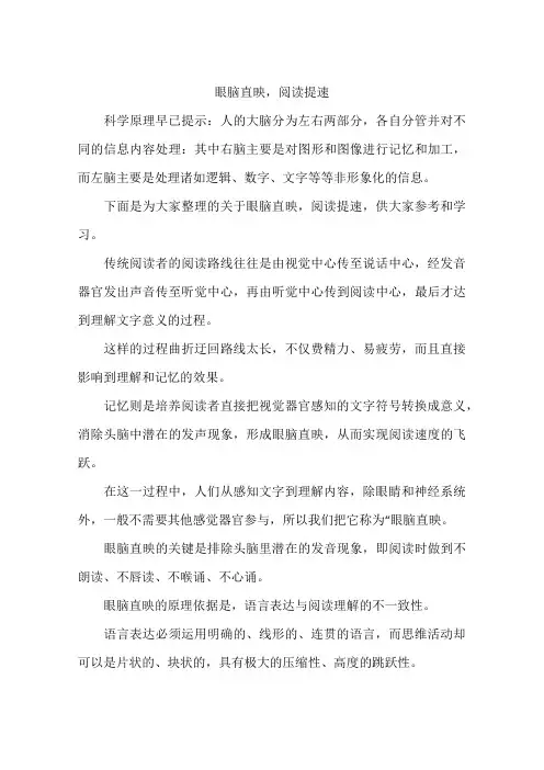 眼脑直映,阅读提速