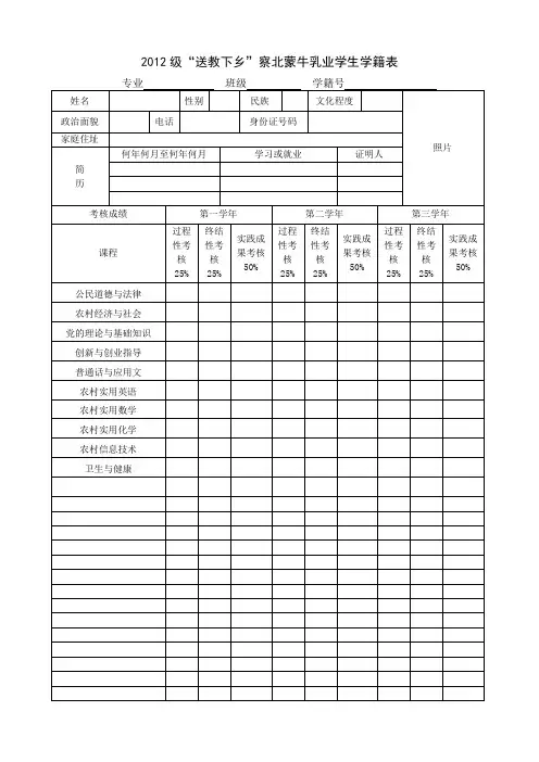 学生学籍表