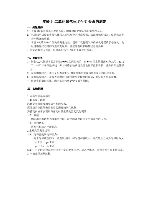 二氧化碳气体P-V-T关系的测定