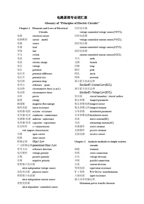 常用专业英文词汇