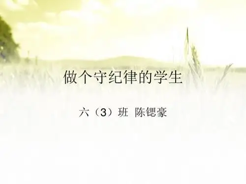 做个守纪律的学生