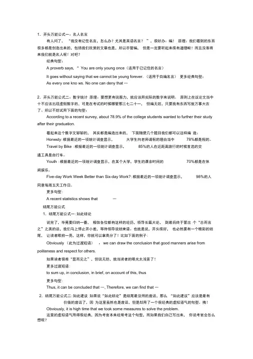 英语六级作文万能句