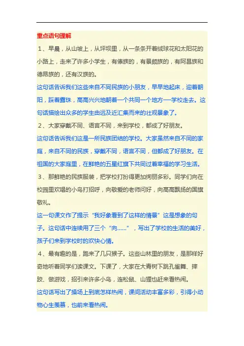大青树下的小学课文讲解知识点 2
