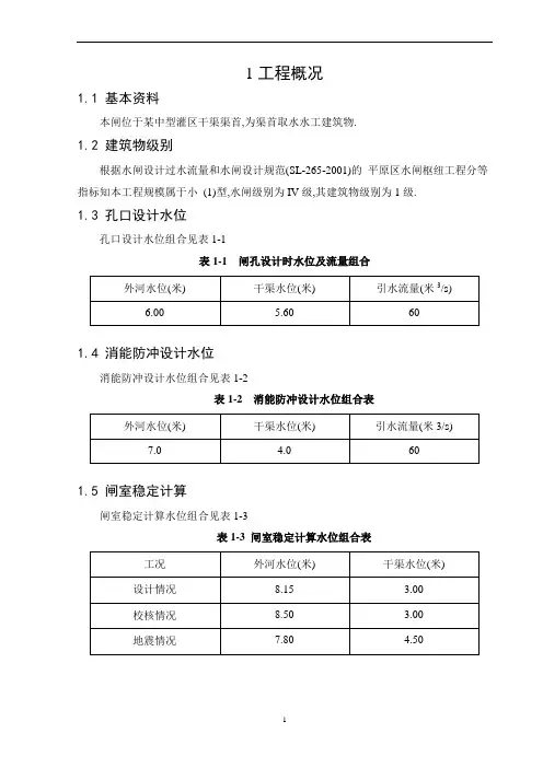 取水水工建筑物进水闸设计方案[优秀工程方案]