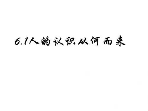 新人教版高中思想政治必修4《人的认识从何而来》精品课件