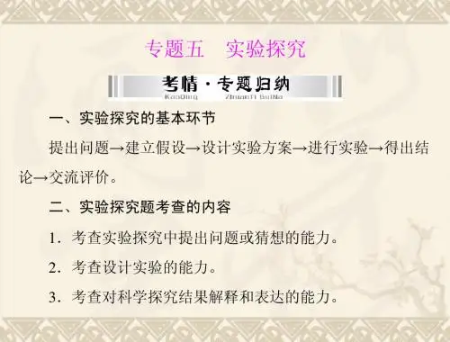 2014年中考化学  第二部分 专题五 实验探究  配套课件
