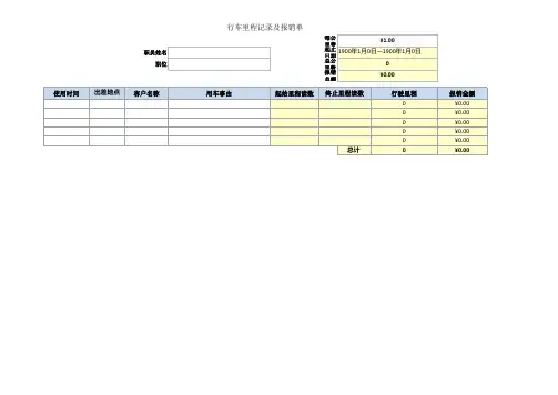 用车里程及报销单