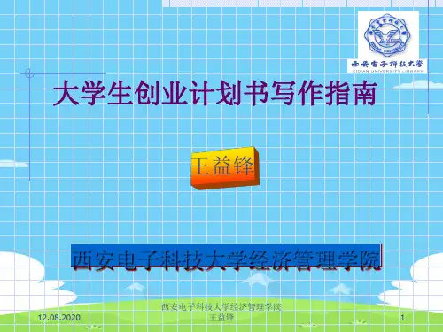 大学生创业计划书写作手册(ppt 38页)