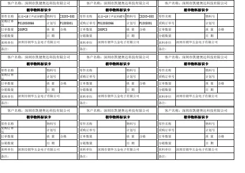 物料标识卡模版 2