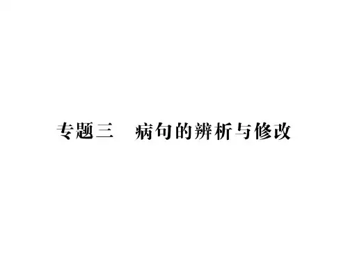 中考语文(贵州)复习课件：第一部分 语言积累与运用 专题三 病句的辨析与修改(共35张PPT)